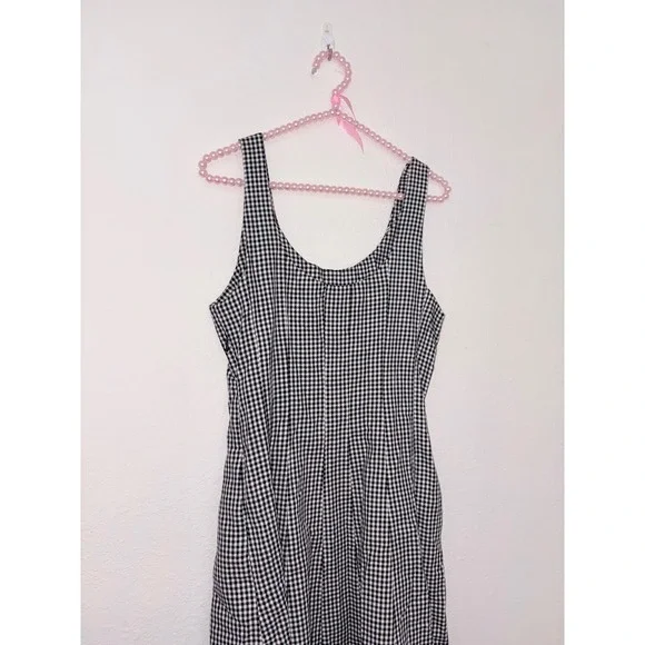 Universal thread Target Black White Gingham Midi Dress 4 Sleeveless Pockets - Picture 4 of 14